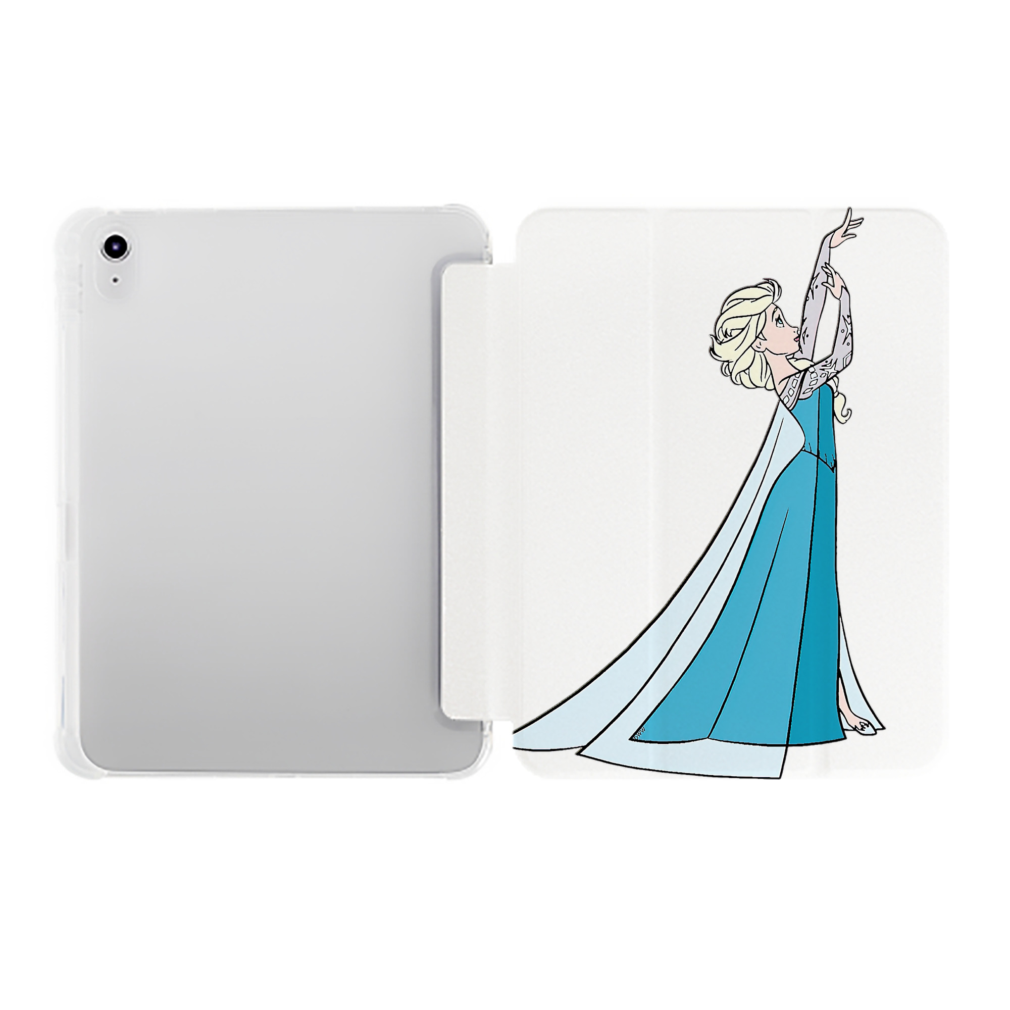 （画像用） アナと雪の女王 アンナ エルサ Frozen Anna Elsa IPad ケース ペン収納付き 三つ折りスタンド PUレザー×シリコン 対応機種9.5/10.5/10.9インチ